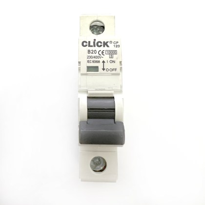 Click CP120 B20 20A 20 Amp MCB Circuit Breaker Type B
